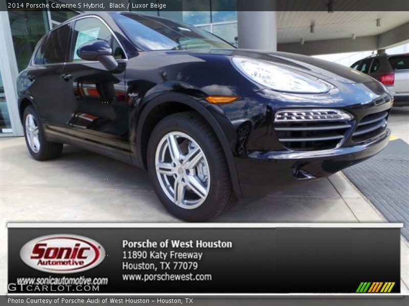 Black / Luxor Beige 2014 Porsche Cayenne S Hybrid