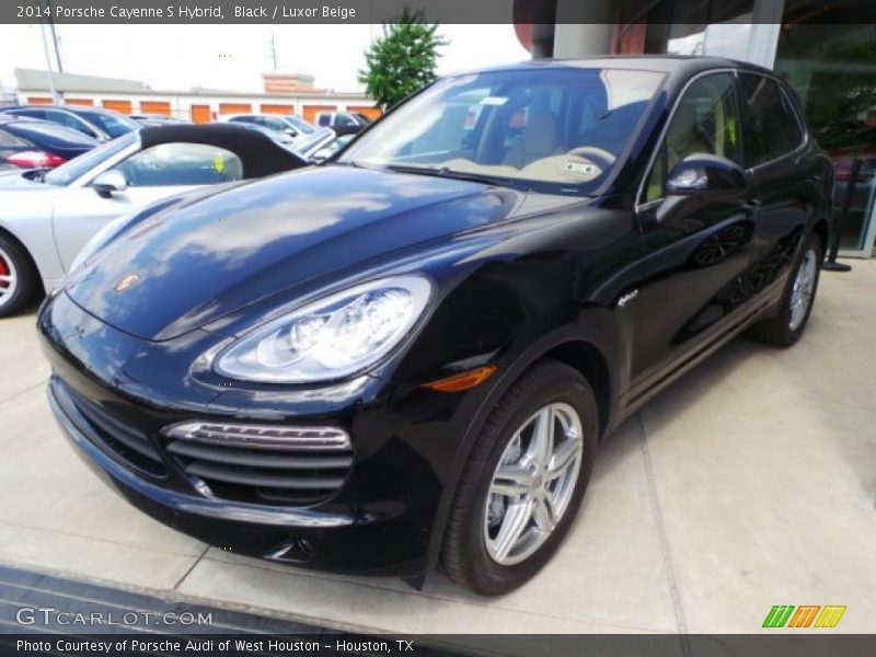 Black / Luxor Beige 2014 Porsche Cayenne S Hybrid