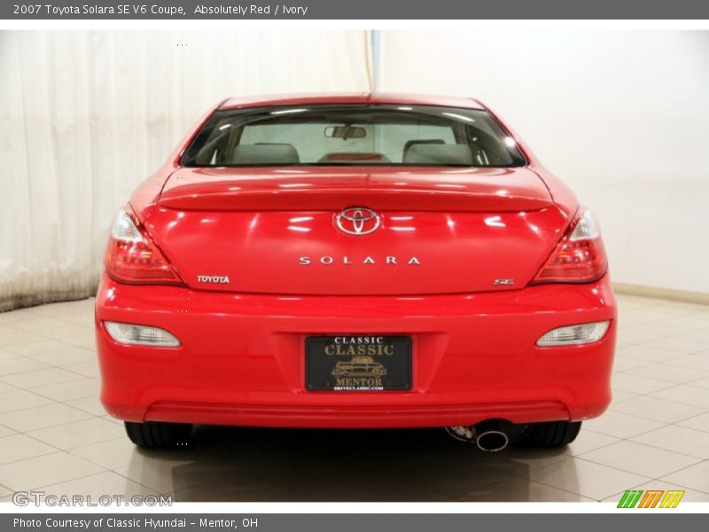 Absolutely Red / Ivory 2007 Toyota Solara SE V6 Coupe