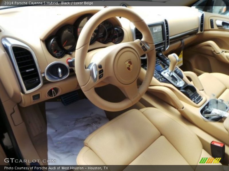 Black / Luxor Beige 2014 Porsche Cayenne S Hybrid