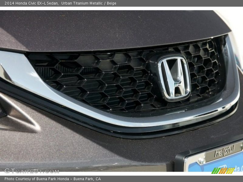Urban Titanium Metallic / Beige 2014 Honda Civic EX-L Sedan
