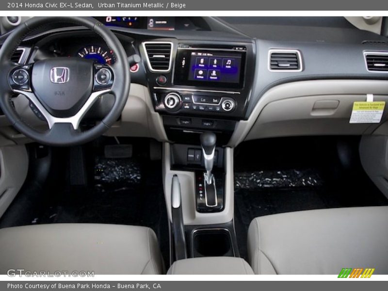 Urban Titanium Metallic / Beige 2014 Honda Civic EX-L Sedan