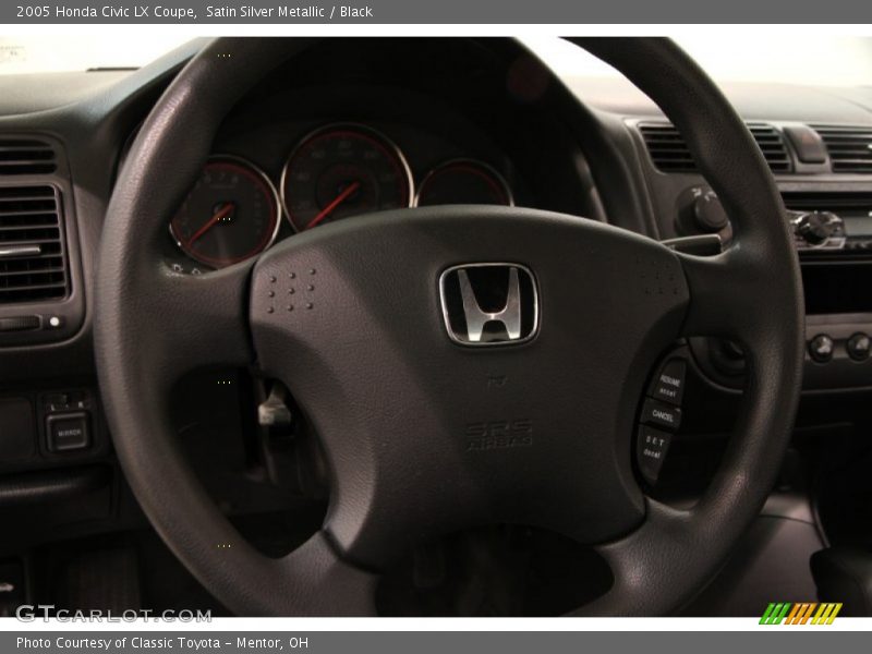 Satin Silver Metallic / Black 2005 Honda Civic LX Coupe