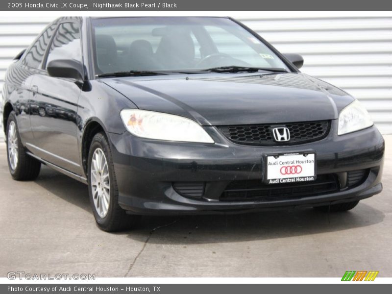 Nighthawk Black Pearl / Black 2005 Honda Civic LX Coupe