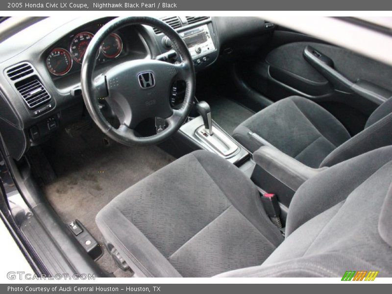 Nighthawk Black Pearl / Black 2005 Honda Civic LX Coupe