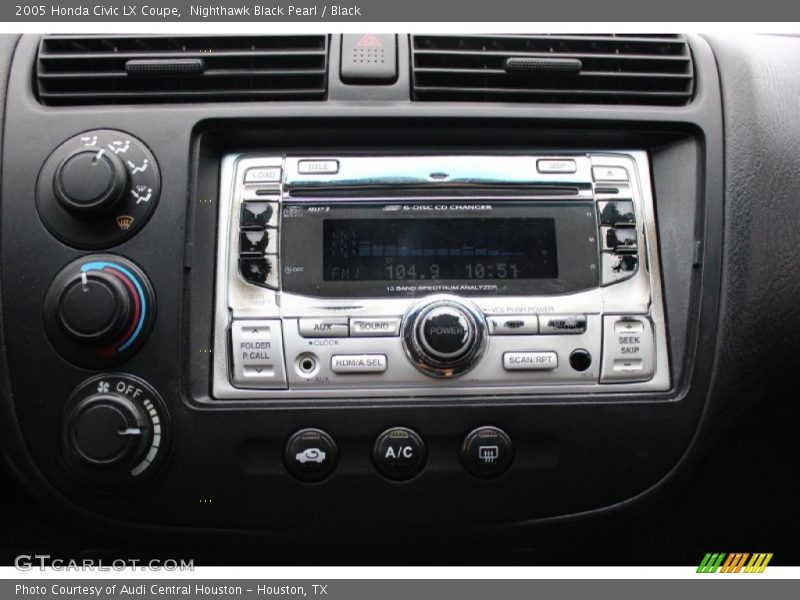 Nighthawk Black Pearl / Black 2005 Honda Civic LX Coupe