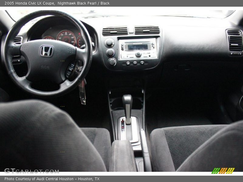 Nighthawk Black Pearl / Black 2005 Honda Civic LX Coupe