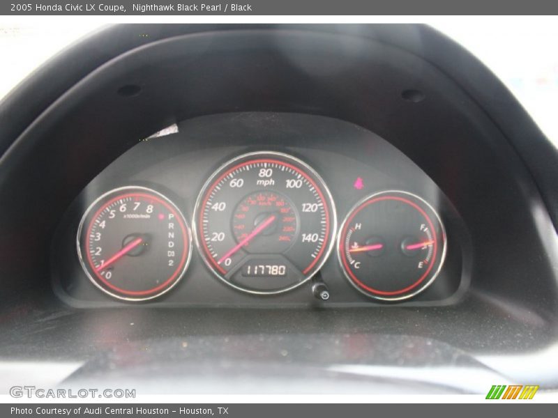 Nighthawk Black Pearl / Black 2005 Honda Civic LX Coupe