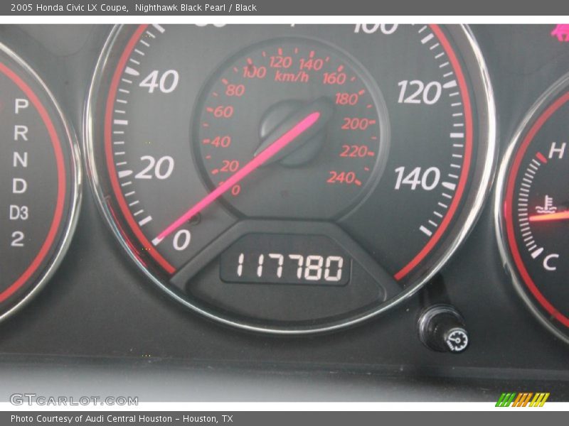 Nighthawk Black Pearl / Black 2005 Honda Civic LX Coupe