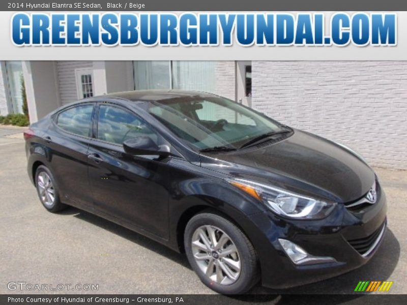 Black / Beige 2014 Hyundai Elantra SE Sedan