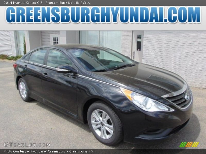 Phantom Black Metallic / Gray 2014 Hyundai Sonata GLS