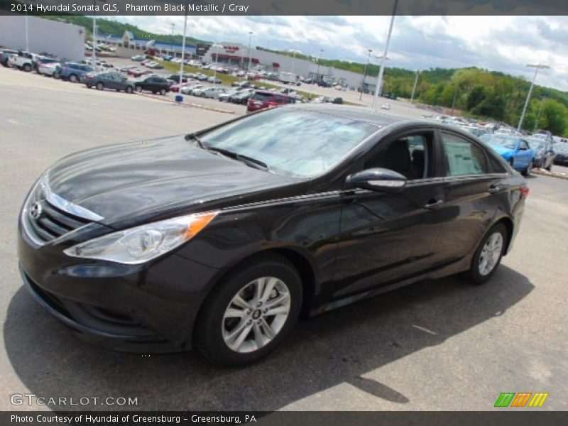 Phantom Black Metallic / Gray 2014 Hyundai Sonata GLS