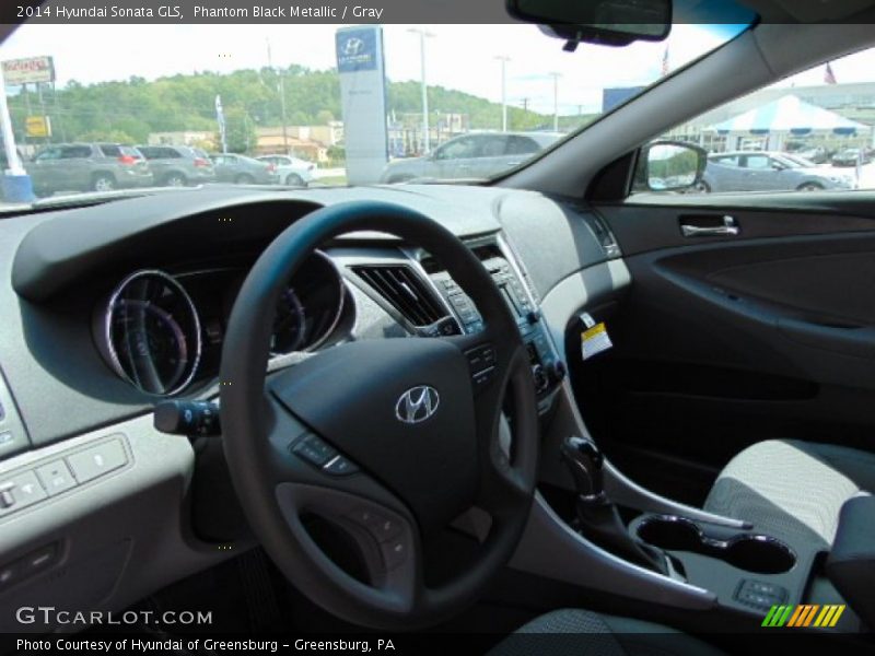 Phantom Black Metallic / Gray 2014 Hyundai Sonata GLS