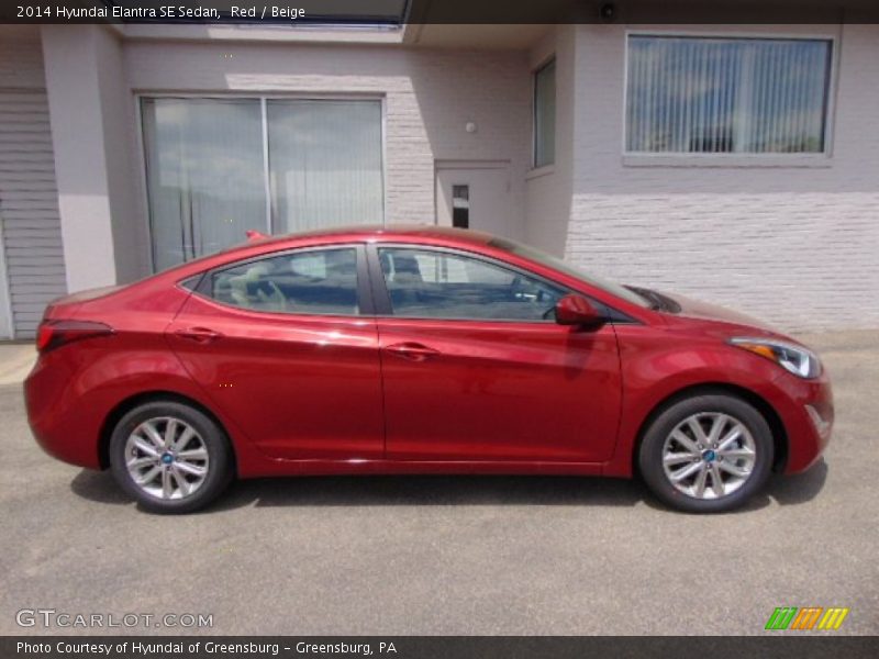 Red / Beige 2014 Hyundai Elantra SE Sedan