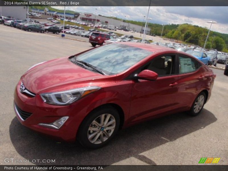 Red / Beige 2014 Hyundai Elantra SE Sedan