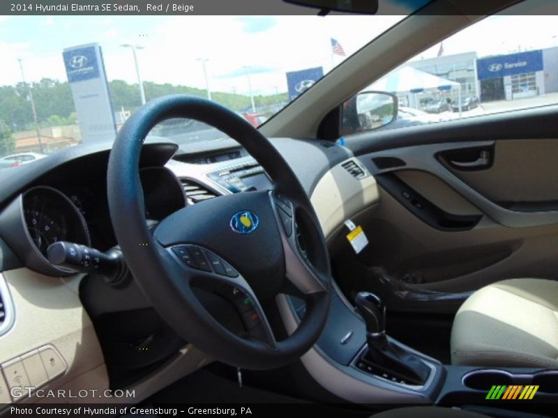 Red / Beige 2014 Hyundai Elantra SE Sedan