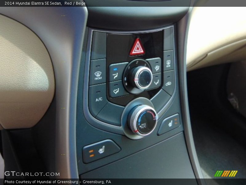 Red / Beige 2014 Hyundai Elantra SE Sedan