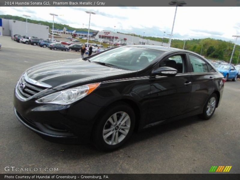 Phantom Black Metallic / Gray 2014 Hyundai Sonata GLS