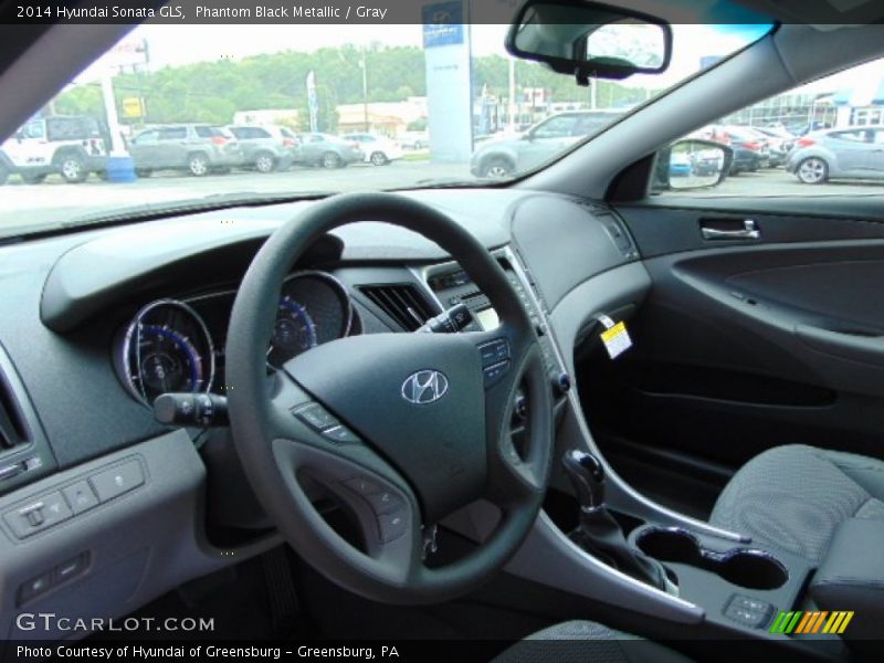Phantom Black Metallic / Gray 2014 Hyundai Sonata GLS