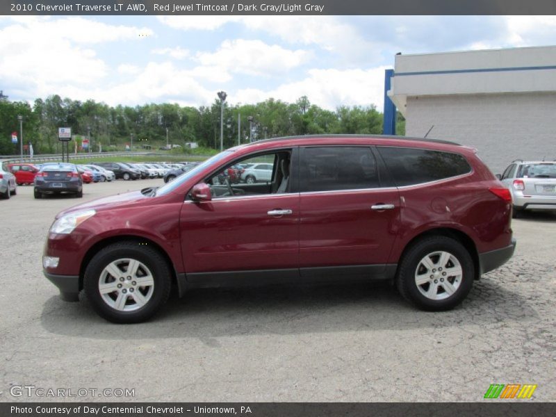 Red Jewel Tintcoat / Dark Gray/Light Gray 2010 Chevrolet Traverse LT AWD
