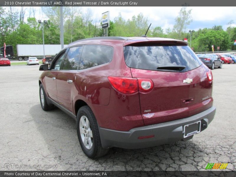 Red Jewel Tintcoat / Dark Gray/Light Gray 2010 Chevrolet Traverse LT AWD