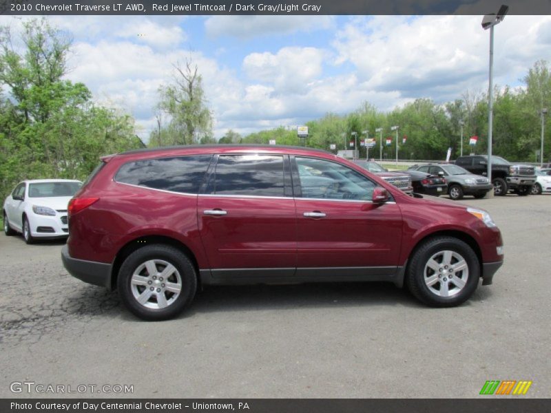 Red Jewel Tintcoat / Dark Gray/Light Gray 2010 Chevrolet Traverse LT AWD