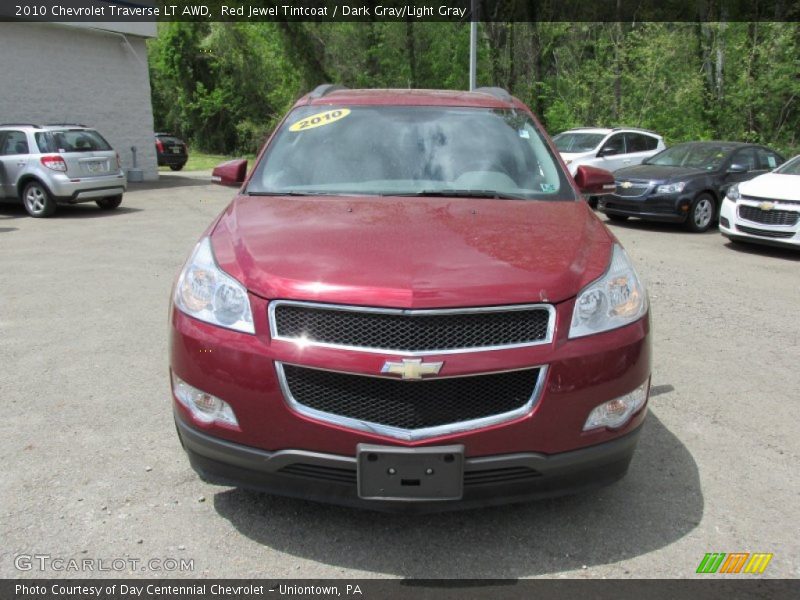 Red Jewel Tintcoat / Dark Gray/Light Gray 2010 Chevrolet Traverse LT AWD