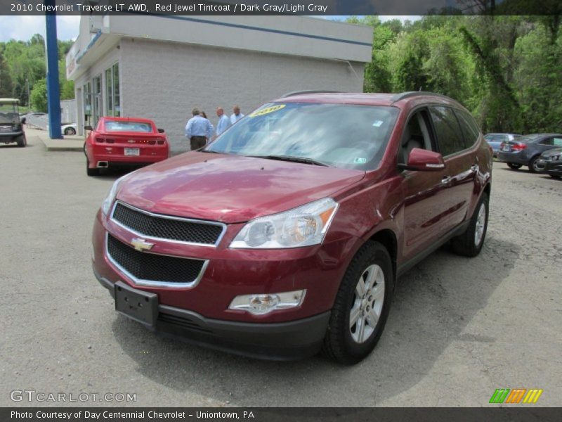 Red Jewel Tintcoat / Dark Gray/Light Gray 2010 Chevrolet Traverse LT AWD