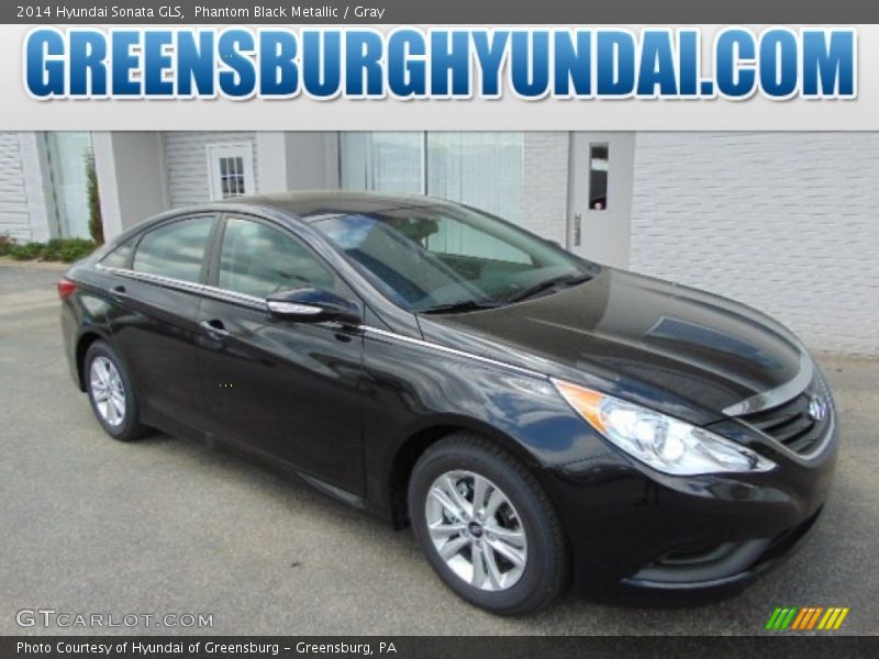 Phantom Black Metallic / Gray 2014 Hyundai Sonata GLS