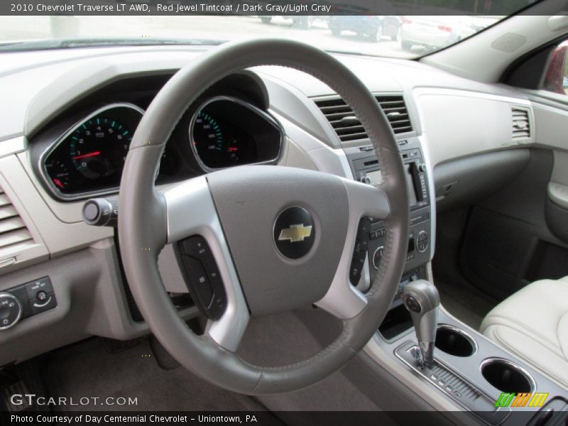 Red Jewel Tintcoat / Dark Gray/Light Gray 2010 Chevrolet Traverse LT AWD