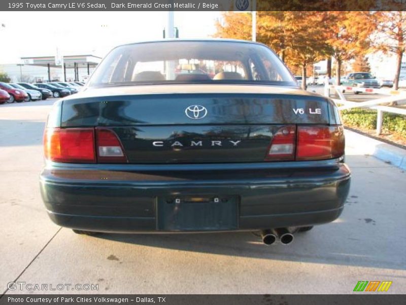 Dark Emerald Green Metallic / Beige 1995 Toyota Camry LE V6 Sedan