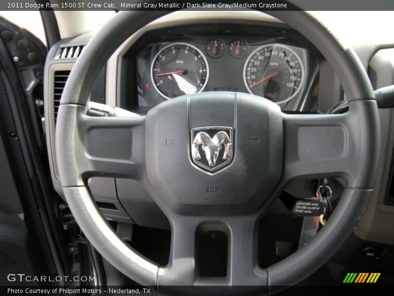 Mineral Gray Metallic / Dark Slate Gray/Medium Graystone 2011 Dodge Ram 1500 ST Crew Cab