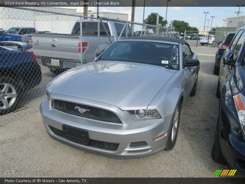 Ingot Silver / Charcoal Black 2014 Ford Mustang V6 Convertible