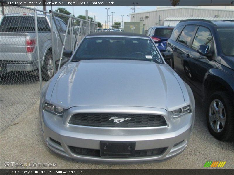 Ingot Silver / Charcoal Black 2014 Ford Mustang V6 Convertible