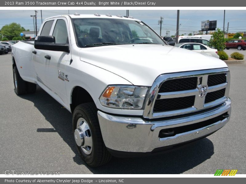 Bright White / Black/Diesel Gray 2013 Ram 3500 Tradesman Crew Cab 4x4 Dually