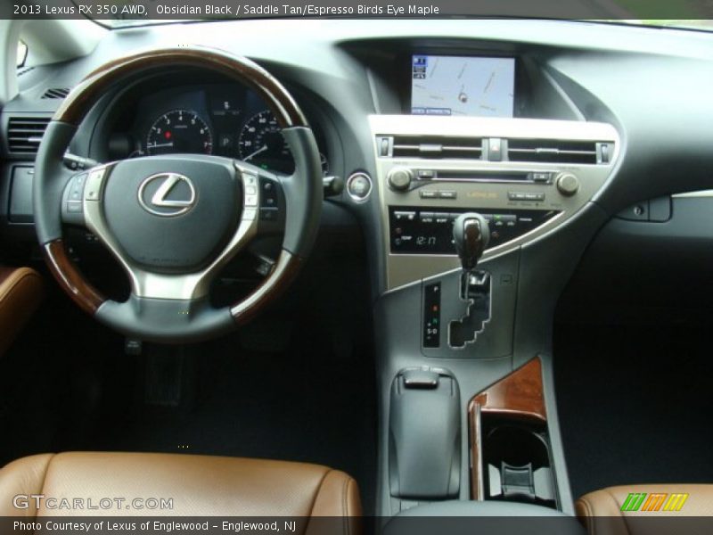 Obsidian Black / Saddle Tan/Espresso Birds Eye Maple 2013 Lexus RX 350 AWD