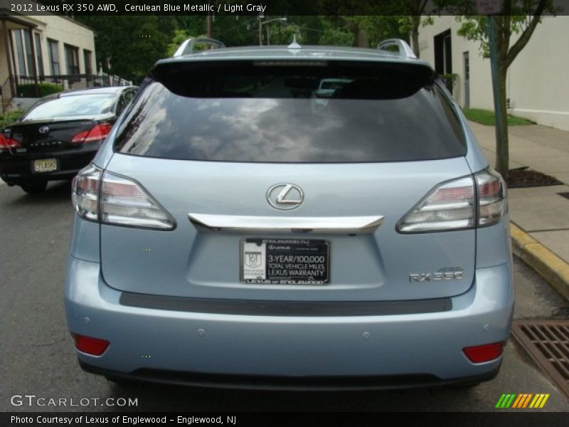 Cerulean Blue Metallic / Light Gray 2012 Lexus RX 350 AWD