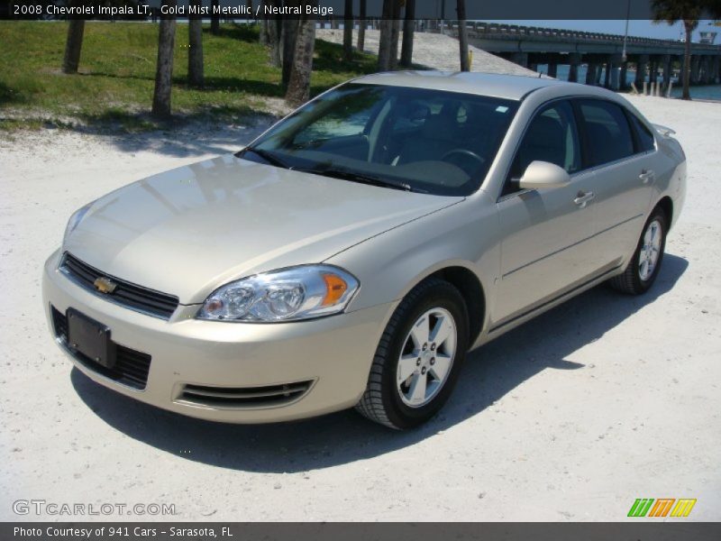 Gold Mist Metallic / Neutral Beige 2008 Chevrolet Impala LT