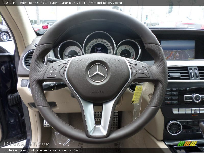 Lunar Blue Metallic / Almond Beige/Mocha 2012 Mercedes-Benz C 250 Coupe