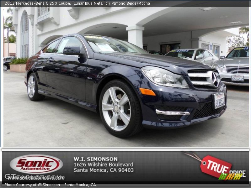 Lunar Blue Metallic / Almond Beige/Mocha 2012 Mercedes-Benz C 250 Coupe