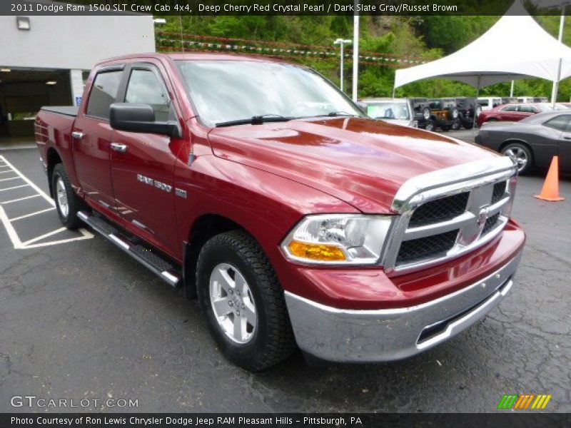 Deep Cherry Red Crystal Pearl / Dark Slate Gray/Russet Brown 2011 Dodge Ram 1500 SLT Crew Cab 4x4