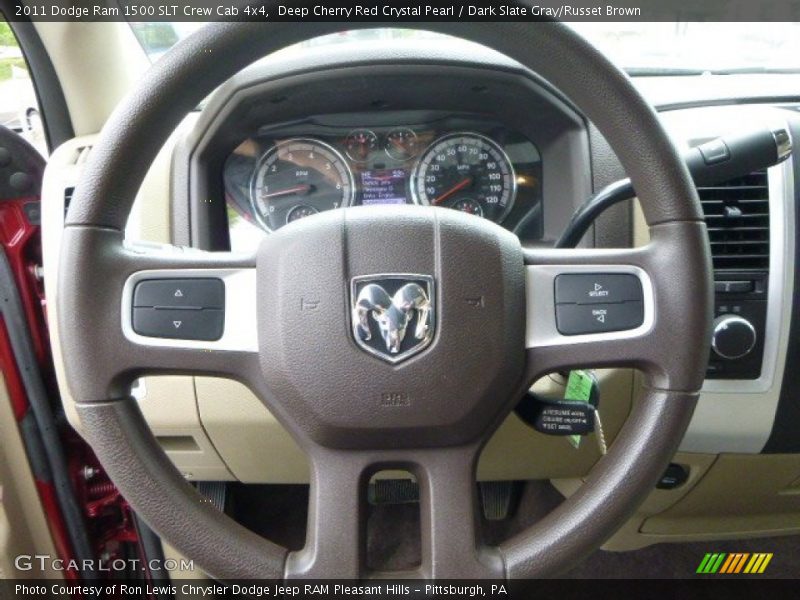 Deep Cherry Red Crystal Pearl / Dark Slate Gray/Russet Brown 2011 Dodge Ram 1500 SLT Crew Cab 4x4