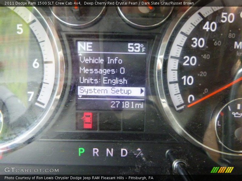 Deep Cherry Red Crystal Pearl / Dark Slate Gray/Russet Brown 2011 Dodge Ram 1500 SLT Crew Cab 4x4