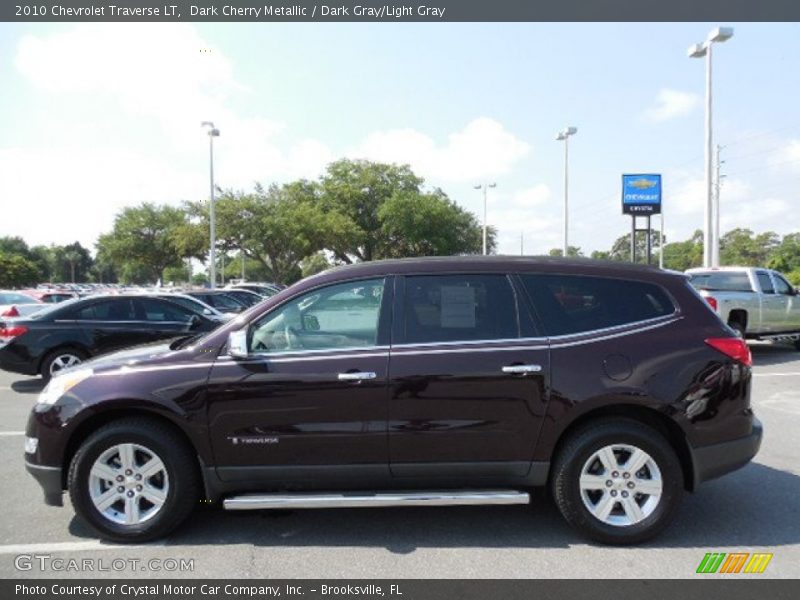 Dark Cherry Metallic / Dark Gray/Light Gray 2010 Chevrolet Traverse LT