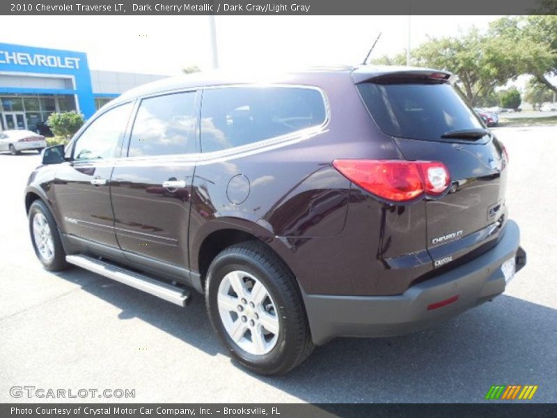 Dark Cherry Metallic / Dark Gray/Light Gray 2010 Chevrolet Traverse LT