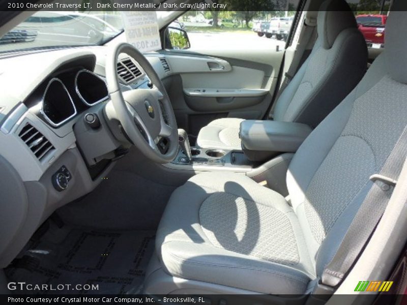 Dark Cherry Metallic / Dark Gray/Light Gray 2010 Chevrolet Traverse LT