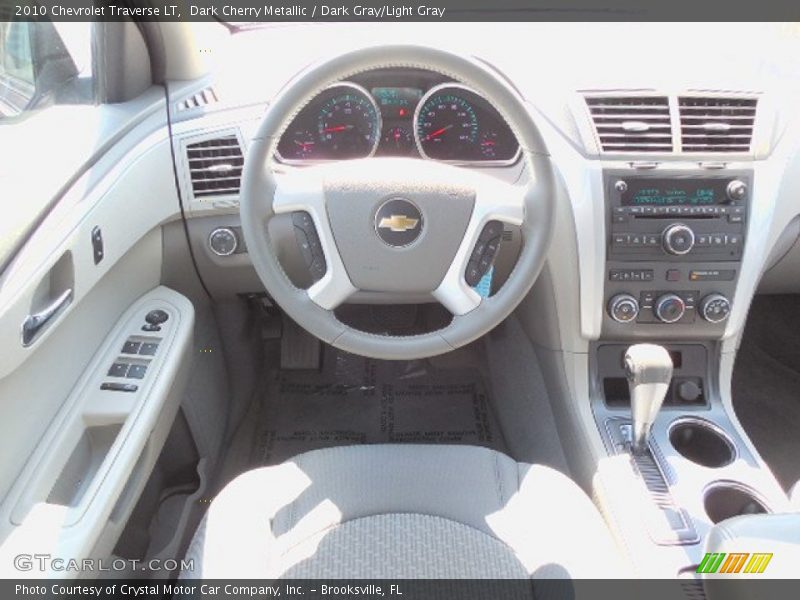 Dark Cherry Metallic / Dark Gray/Light Gray 2010 Chevrolet Traverse LT