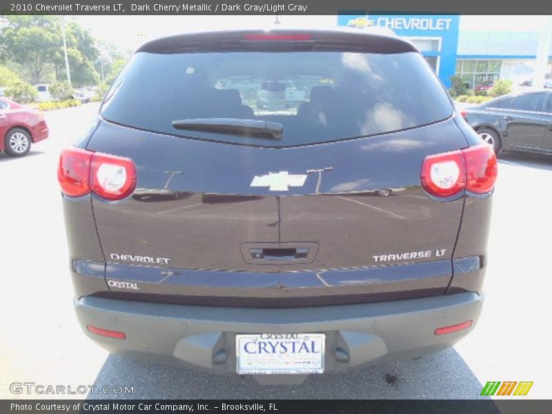 Dark Cherry Metallic / Dark Gray/Light Gray 2010 Chevrolet Traverse LT