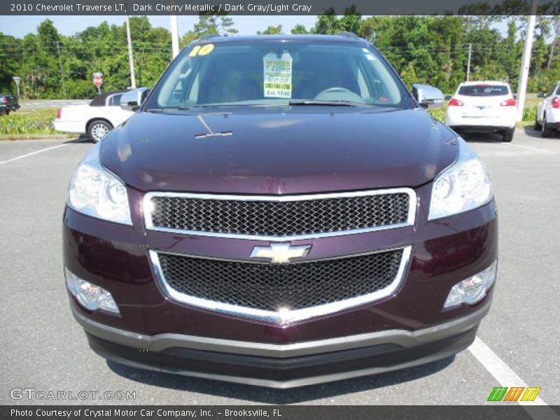Dark Cherry Metallic / Dark Gray/Light Gray 2010 Chevrolet Traverse LT