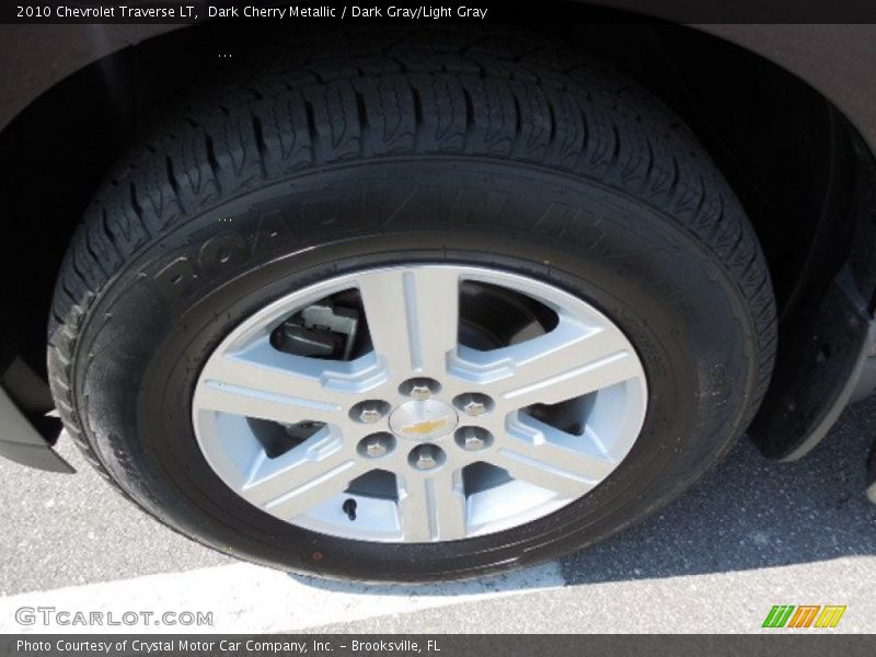 Dark Cherry Metallic / Dark Gray/Light Gray 2010 Chevrolet Traverse LT